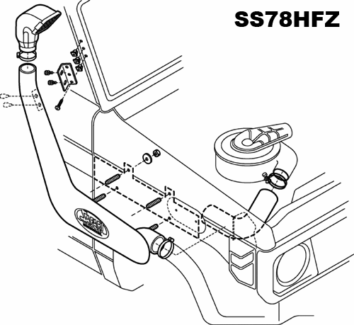 Шноркель Safari на 70 , 73, 75 & 78 series Landcruiser