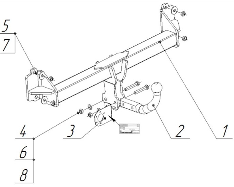 Фаркоп VFM для BMW X3 F25 2010-2014. Артикул 4754-A