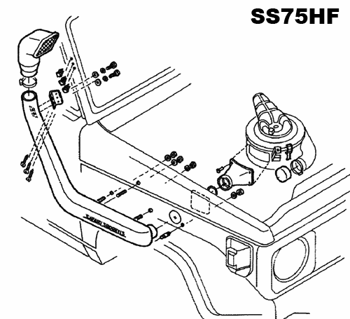 Шноркель Safari на 70 , 73, 75 & 78 series Landcruiser
